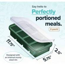 1 Cup Silicone Freezer Molds With Lids - Soup Freezer Tray With Lid - Perfect For Freezing Broth, Rice, Individual Portions, Meal Prepping And More - Blueberry - 2 - Pack - Cải xoăn + 1 gói - Xem 5