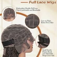 A ANYTIME 无结盒式辫假发 无结盒式辫蕾丝前假发带婴儿发 轻盈合成浅棕色玉米辫假发