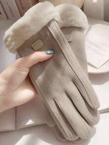 1pair Women's Autumn And Winter Warm Gloves Touchable Gloves Padded And Thickened Wind Chill Prevention Students Cute Riding Car Gloves Warm And Comfortable Suitable Sports And Daily Use - Nhiều màu - Xem 12
