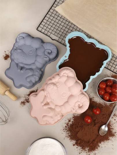 1pc Silicone Cartoon Sheep Cake Mold, Baking Tool, Cake Pan, Mousse Tray, Kitchen Baking Chocolate Mousse Jelly Wax Mold, Baking Tool