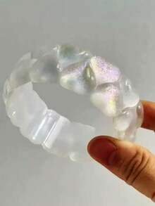 Brazalete de corazón de acrílico brillante y minimalista de 7 colores, adecuado para fiestas, conciertos, citas y uso diario - Multicolor - Ver 11