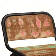 Tabourets de bar vidaXL, lot de 4, 46 x 35,5 x 80 cm, bois massif recyclé - Tabac - Voir 5