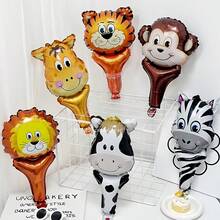 20pcs Handheld Mini Animal Balloons, With A Pump, Thick Aluminum Film, Reusable, Comes With A Handheld Pole That Can Be Held Without Slipping Off. It Is A High-Quality Choice For Interactive Fun Such As Parties, Events, And Family Picnics. - Color Mixing - View 8