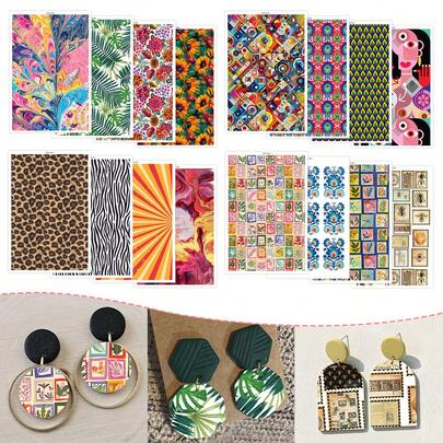 DONQE Animal Print Spring Flower Clay Transfer Paper Making Soft Ceramic Earrings Polymer Clay Water Transfer Paper For Jewelry DIY Craft Supplies