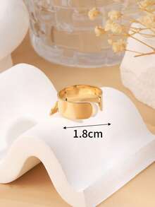 1pc Fashionable Hollow Cross Pendant Ring - Yellow Gold - View 2