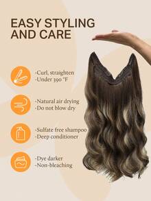 DOORES Hair Extensions With Hair Rings, 100% Human Hair, 12-22 Inches, 70-120g, Invisible, Chocolate Brown To Caramel Gold Gradient, With Adjustable Clips And Invisible Steel Wire - S4/26/4 - View 5