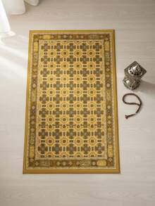 1 pièce Tapis de coussin pliable classique, fond doux, en velours, d'environ 1 yard d'épaisseur - Polyester durable, lavable en machine, convient pour une utilisation intérieure/extérieure, idéal pour les études, le salon, les événements du Ramadan - Doré - Voir 3