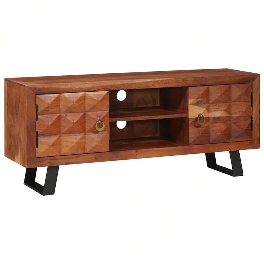 vidaXL Medienlagerung Schränke & Regale mit Tür Braun 112 x 30 x 48 cm - Braun - Übersicht 1