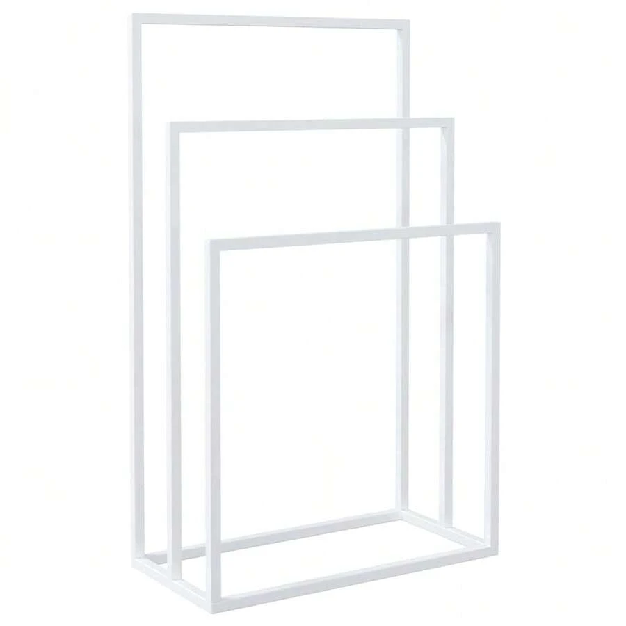 vidaXL Porte-serviette sur pied branco 48x24x79 cm Fer - Branco - Ver 1