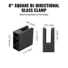 Pinces en verre - Glashalterung, noir, quadratique, laqué, 40 pièces, 8–12 mm - Voir 5