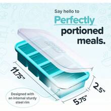1 Cup Silicone Freezer Molds With Lids - Soup Freezer Tray With Lid - Perfect For Freezing Broth, Rice, Individual Portions, Meal Prepping And More - Blueberry - 2 - Pack - Aqua + 1-pack - View 3