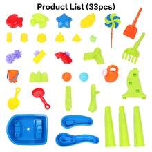 33pcs Beach Toys Set, Including Buckets, Watering Cans, Shovels And Sand Molds, Kids Beach Toys, Sand Buckets, Suitable For Boys, Girls, Bathroom, Garden, Wedding Party, Beach Travel, Outdoor Sand Bath, 2026 New Pool & Sand Table Toys - Color - View 9