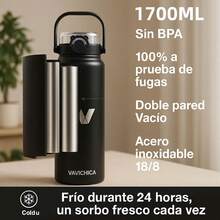 TendenciaVavichica Termo 1700ml Acero Inoxidable Antifugas Camping NegroCalidad premium - 1 - Ver 8
