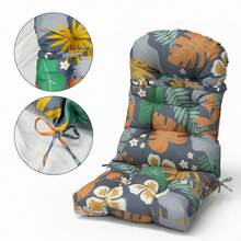 Adirondack Chair Cushion, 110x50x10cm Waterproof Tufted Patio Chair Pad With Elastic Straps, Dome-Shaped Colorfast Cushion For Indoor/Outdoor Use, High-Back Thickened Rocking Chair Seat Cushion For Patio Furniture, Terrace, And Relaxation - Multicolor - View 1