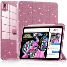 IPad Case For 11th Generation 11-Inch 2025 IPad (A16), 10th Generation 10.9-Inch 2022 IPad With Pencil Holder, Auto Wake/Sleep, Slim Folding Stand Cover, Soft TPU Back Cover, Flower Design Tablet Protective Cover - Hồng nhạt - Xem 8