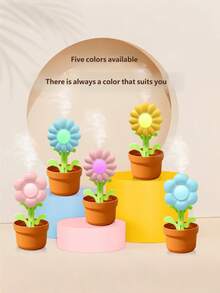 1PC Creative Sunflower Flower Language Humidifier, 7-Color Gradient Ambience Light USB-Powered Quiet Mini Ornament Suitable For Bedroom Office Desk Decor - Multicolor - View 6