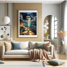 CSZPPQAF 5D Diamond Painting Kits For Adults, Moonlight Beach Diamond Art Kits For Adults Beginner, DIY Round Full Drill Paint By Diamonds Dot Gem Art For Home Decor 12x16 Inch - KM108-1 - 查看 4