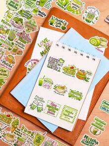 56pcs Matcha Girl Stickers, Suitable For Scrapbooking, Desktops, Luggage, Laptops, Helmets, Water Bottles, DIY Decorations, And As Gifts For Friends - Multicolor - View 9