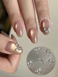 Bộ 10 viên đá Zirconia hình bướm trang trí móng tay, đá Zirconia hình trái tim màu bạc trắng lấp lánh, phụ kiện trang trí móng tay mùa đông, đồ dùng làm móng, đá trang trí móng tay. - Nhiều màu - Xem 3