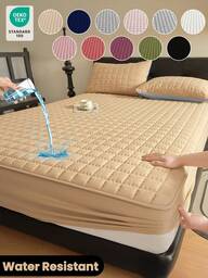 1 pieza Sábana ajustable, Ropa de cama, Protector de colchón, Funda de colchón amigable con la piel, Decoración de dormitorio, Funda de colchón acolchada transpirable para colchones de 8-15", Decoración de habitación, Funda de colchón silenciosa para dormitorio, habitación de invitados, Bolsillo profundo, Funda de colchón, Edredón a prueba de polvo, Para cama individual, doble, king, queen, Solo sábana ajustable sin funda de almohada, Regalos de ropa de cama, Lavable a máquina, Decoración otoñal del hogar, Boda, Decoración de otoño