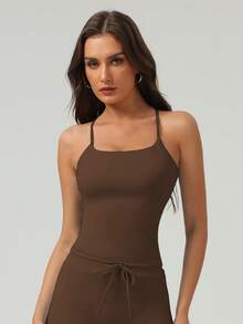 Sodalemon Women Training Fitness 3PCS Tank Top Set Sleeveless Spaghetti Strap Cross Back Athletic Gym Wear Outdoor Casual Padded Yoga Sport Tank Top Summer - Multicolor - View 8