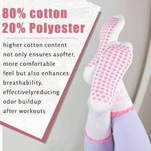Pilates Socks With Grips Non - Slip Yoga Socks Women, Cute Pilates Grip Sock With Ruffle, Sock Barre/Fitness - 6-10 + Pink - View 5