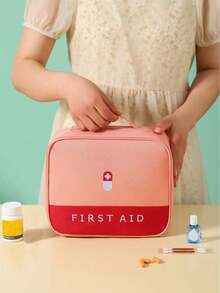 1pc First Aid Kit, Insulin Storage Bag, Medicine Organizer, First Aid Box, Medical Bag, Emergency Bag, Medicine Pouch, Portable Medicine Storage Bag, Travel First Aid Kit, Home First Aid Box, Travel Health Medicine Organizer, Suitable For Home, Travel, Anti-Epidemic, Soft Texture, Resistant To Daily Wear And Tear, Multiple Compartments And Mesh Pockets To Neatly Store Various Medicines And Medical Supplies Such As Tablets, Ointments, Cleaning Swabs, Etc.