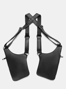 1pc PU Leather Casual Men's Waist Bag, Functional Streetwear Style Versatile Men's Chest Bag Phone Bag - Nhiều màu - Xem 5