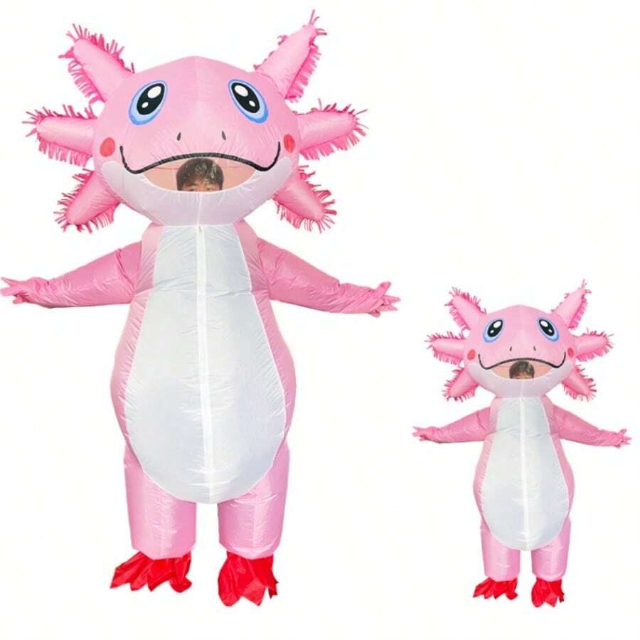 Cute Axolotl Inflatable Costume, Carnival Stage Performance Costume, Funny Costume For Adults