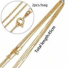 2pcs/Pack Stainless Steel Gold-Plated Cross Chain Necklace, Choker Necklace, Versatile Elegant Women Necklace, DIY Jewelry Making Chain - Cross Chain Necklace - View 10