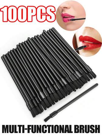 100ชิ้น/50ชิ้น/5ชิ้น แปรงทาลิปสติกอเนกประสงค์, แปรงทาเล็บอเนกประสงค์, เครื่องมือเสริมความงาม, เครื่องมือทาลิปสติก, แปรงทาปาก, แปรงทาเล็บแบบใช้แล้วทิ้งสำหรับแต่งหน้า, อุปกรณ์ทาเล็บ