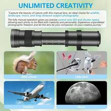 420-800mm F/8.3 Super Telephoto Lens, Manual Focus, With T Mount, Compatible With Canon RF And Nikon F Mount Cameras - Black - View 6