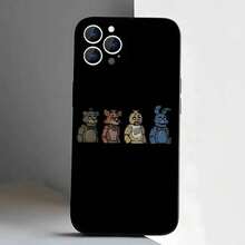 Funda de teléfono Five-Nights-At-Freddys F-Fnaf compatible con  17,16,15,14,13,12,11,Pro,XS,Max,XR,Plus,E,SE4,Mini, funda negra suave, funda compatible con  17 pro max, funda  17 pro, funda  17, funda  16 pro max - z1 - Ver 6