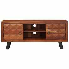 vidaXL Medienlagerung Schränke & Regale mit Tür Braun 112 x 30 x 48 cm - Braun - Übersicht 5