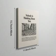 1pc Minimalist Wall Art Picture "Nobody Is Thinking About You" Prints Canvas Paintings Modern Typography Posters Anti-Anxiety Motivational Quote Decor For Living Room Bedroom Kitchen Office Room Decor Gift For Self-Care Lovers Framed/Unframed - Multicolor - View 9