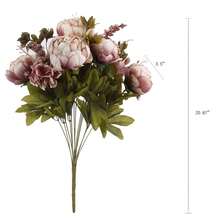 Duovlo Fake Flowers Vintage Artificial Peony Silk Flowers Wedding Home Decoration,Pack Of 1 (Sweetened Bean),20.87*3.5,SweetenedBean - 甜豆 - 查看 3