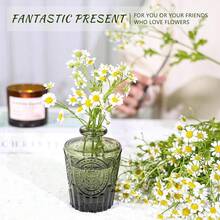 12pcs Glass Bud Vase Set, Small Green Flower Vases For Centerpieces In Bulk, Mini Vintage Vase For Wedding, Home,Table Decoration,12Pcs,Green - Green - 查看 7