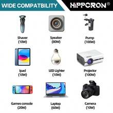 200W车载电源逆变器，12V/24V直流转110V/220V交流转换器，带1个Type-C接口、4个USB接口、快速充电、点烟器插头和LED显示屏