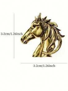 1pc Vintage Elegant Cute Horse Head Brooch, Suitable For Vacation, Gift, And Daily Wear - Brooch - View 2