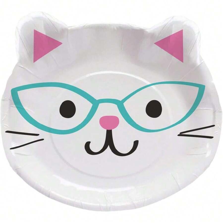 328704 - Platos de papel con forma de gatos (8 unidades),37326776 - Multicolor - Ver 1