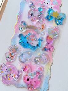 3D立体注水箔贴纸，卡通3D立体注水摇摇乐装饰贴纸，适用于剪贴簿、圣诞节DIY - 彩色 - 查看 12