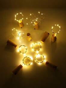 20 đèn LED trang trí chai rượu, đèn LED nút chai rượu, dây đèn hình nút bần cho chai rượu, trang trí tiệc tùng, quán bar, đám cưới, lễ hội Halloween, ngày Valentine. - Nhiều màu - Xem 4