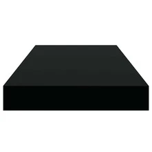 Larryhot Estante flotante de pared negro brillante MDF 50x23x3,8 cm, Fácil de montar, elegante y hermoso, y conveniente para almacenar artículos, es una opción ideal para el almacenamiento y la decoración del hogar. - Negro - Ver 5