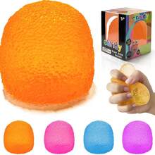Squishy Fidget Toys Stress For Kids And Adults, Super Solid Squeeze Ball, Sensory For Stress Relief, Fosters Creativity, Focus, And Fun, Great For Classrooms, Home, And Playtime(Orange) - trái cam - Xem 1