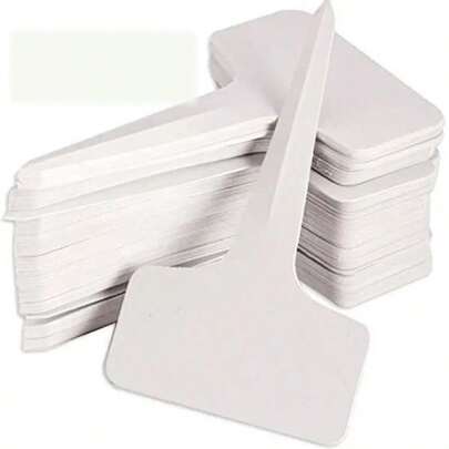 100pcs/Pack Thicker T-Shape Garden Plant Labels, Outdoor Weather-Resistant Plant Identification Tags, Suitable For Succulents/Orchids/Seedlings/Vegetable Potted Flowers