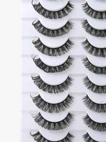 10对交叉式假睫毛，适合日常妆容，可作为礼物送给女朋友 - 黑色 - 查看 6