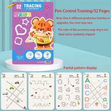 32页可重复使用的练字练习册，英文字母学习笔记本，蒙特梭利教育书籍，幼儿园可擦写练习卡，返校季书写及笔法控制训练册，趣味儿童入门书法及绘画练习册 - 彩色 - 查看 14