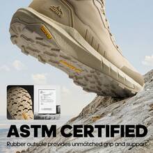 Men's Tactical Hiking Boot Lightweight Cushion Sole Boots for Work All Day Side Zipper Motorcycle Combat Military Boot Arch Support 8 Inches Terrascope - Caqui - Ver 8