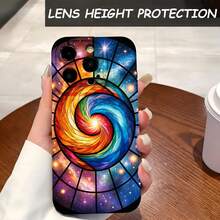 1PC Phone Case ,  Cosmic Spiral Galaxy Design Pattern , Stylish Phone Case, Phone Decoration, All-around Lens Protection, Creative Small Gift, Funny Gift for Boys and Girls - ブラック - チェックする 4