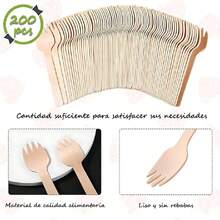 200 Pcs tenedores desechables, Sin Lavado de Manos  Cuchara de Postre Desechable, Para Helados, Postres, Fiestas, Camping, Bodas, Cenas, Eventos, Cumpleaños,37327736 - Multicolor - Ver 5